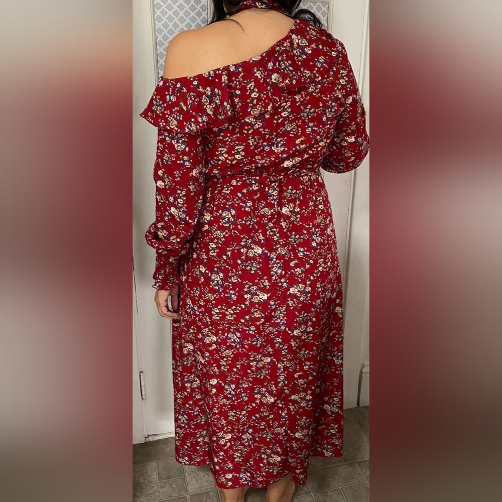 Long red dress